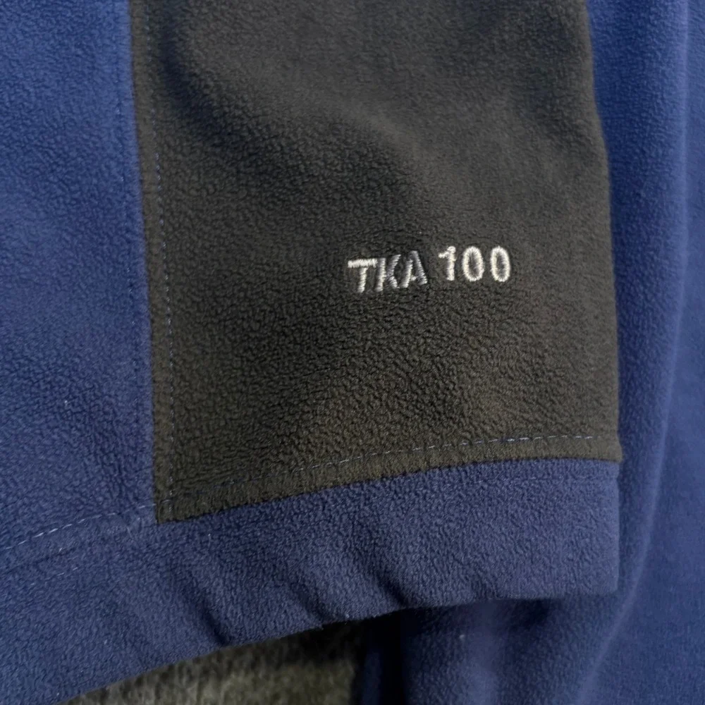 The North Face Mens Pullover‎ Fleece Quarter Zip Gray Blue Large